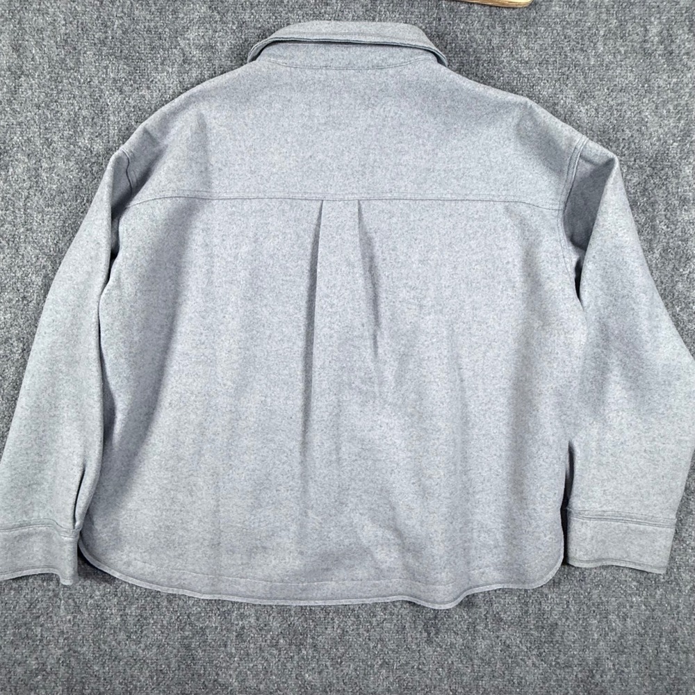 La Miel Shacket Jacket Over Shirt Outerwear Button Front Pockets Blue/Gray Large - Picture 6 of 9